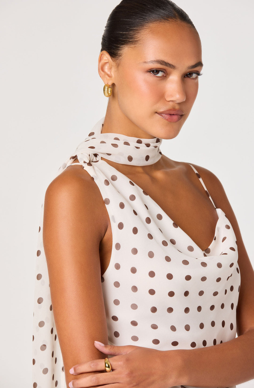 ASTR THE LABEL Adrie Asymmetrical Chiffon Scarf Top-The Shop Laguna Beach