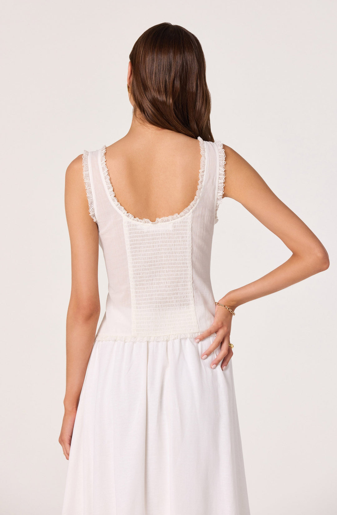 ASTR THE LABEL Carine Eyelet Bustier Tank