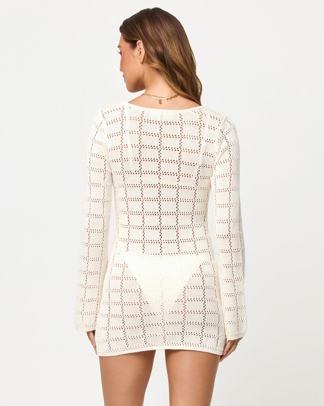 LSPACE Jessa Crochet Knit Mini Dress-The Shop Laguna Beach