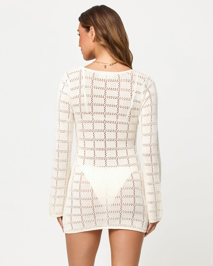 LSPACE Jessa Crochet Knit Mini Dress-The Shop Laguna Beach