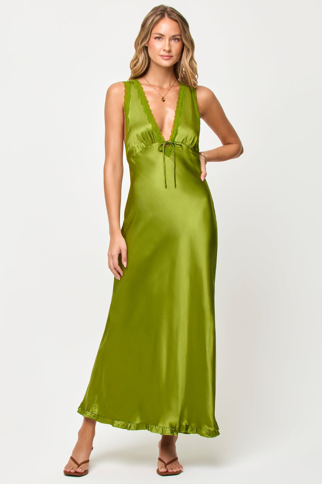 LSPACE X THE SALTY BLONDE Eyes On You Satin Maxi Dress-The Shop Laguna Beach