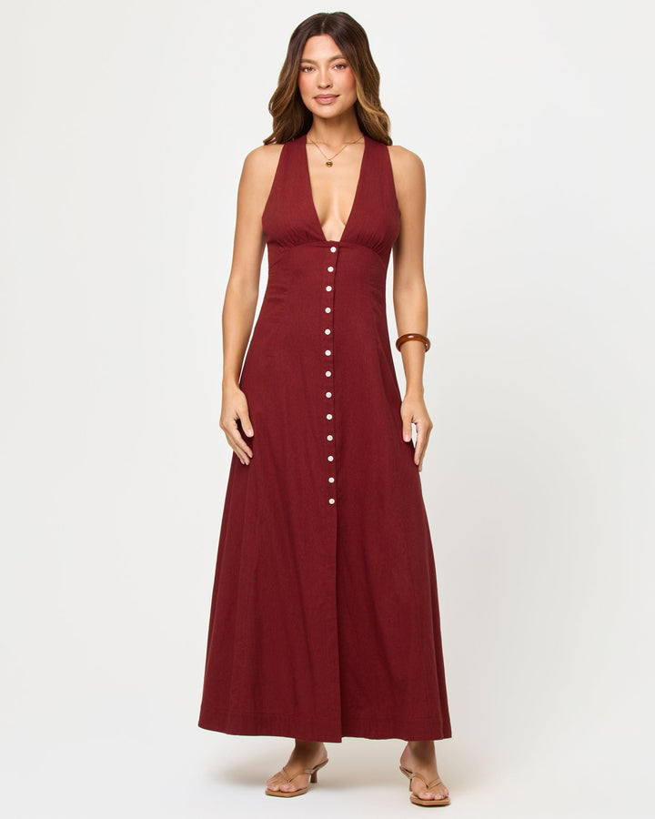 LSPACE Arlo Buttoned Maxi Dress - More Colors Available-The Shop Laguna Beach