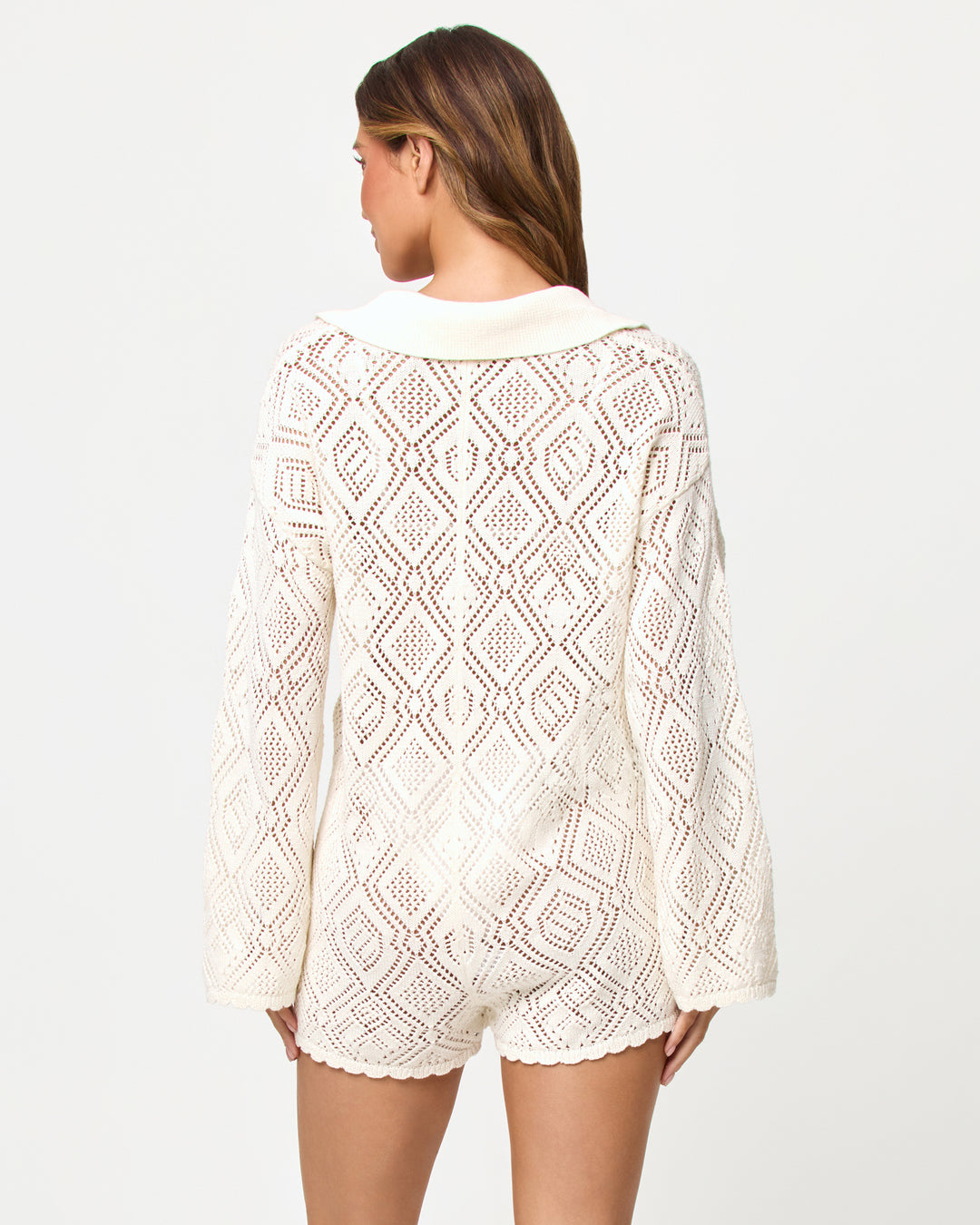 LSPACE X THE SALTY BLONDE Golden Daze Crochet-Knit Romper-The Shop Laguna Beach