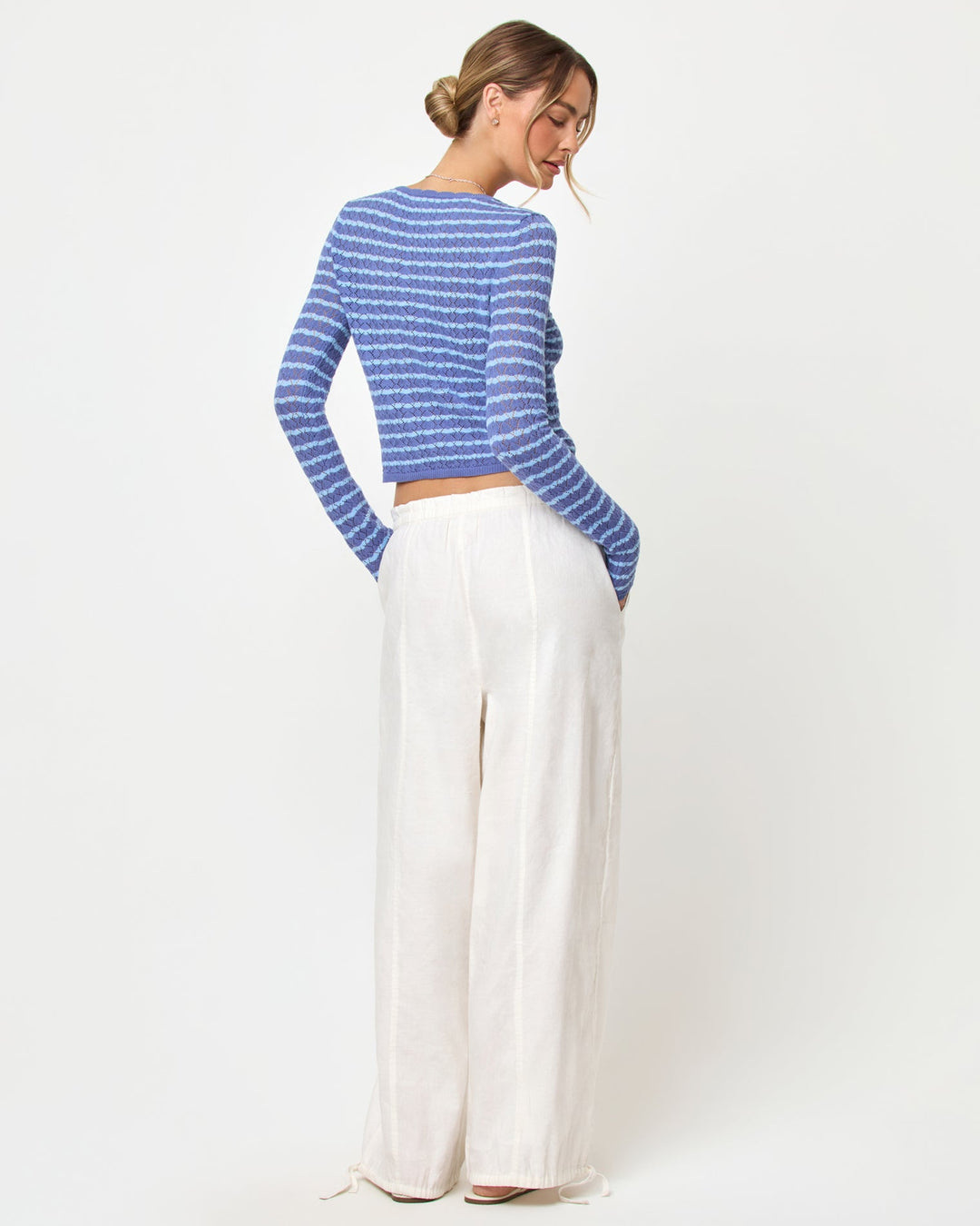 LSPACE Rosalie Crop Stripe Cardigan