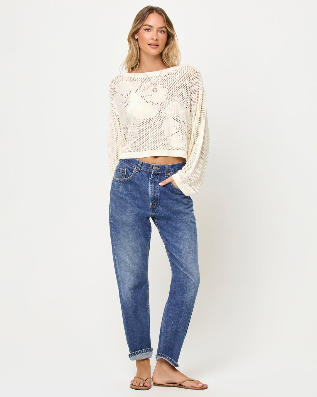 LSPACE Island Time Open-Knit Sweater