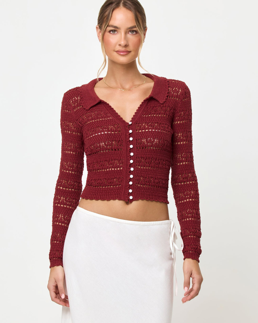 LSPACE Leighton Crochet Crop Sweater - More Colors Available