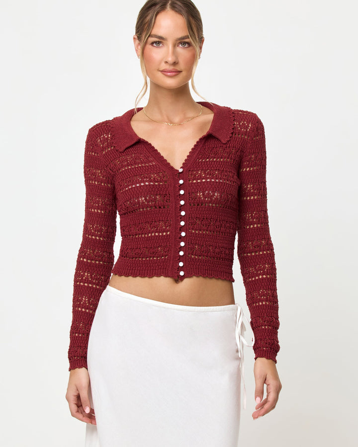 LSPACE Leighton Crochet Crop Sweater - More Colors Available