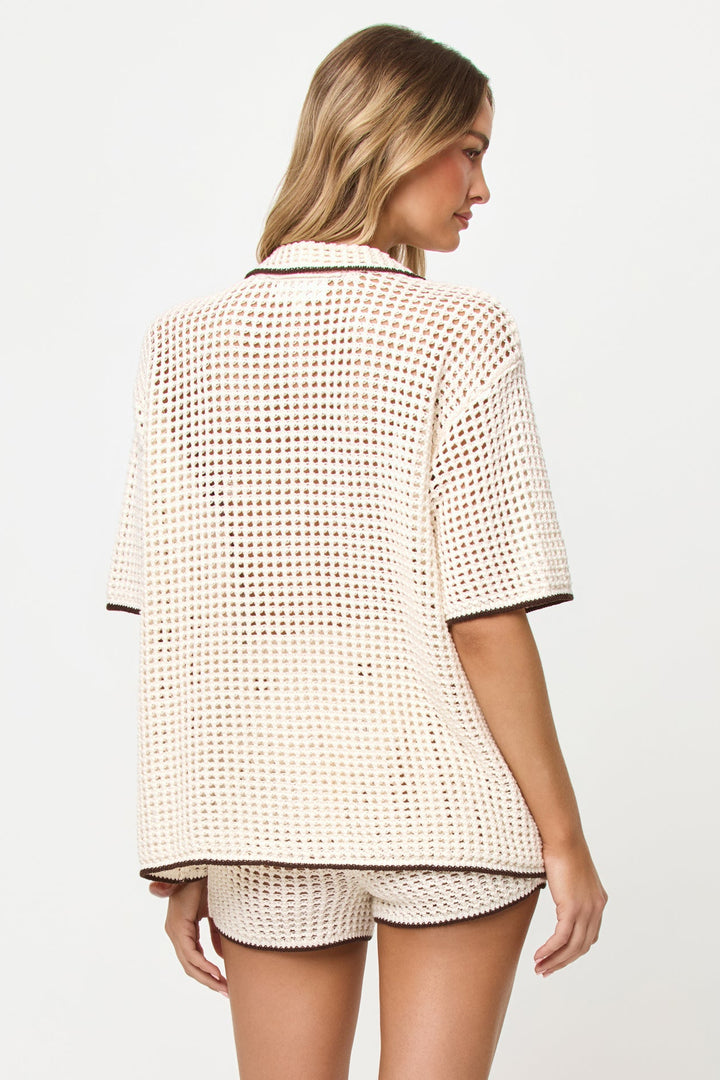 LSPACE X THE SALTY BLONDE Scout Open-Knit Shirt-The Shop Laguna Beach
