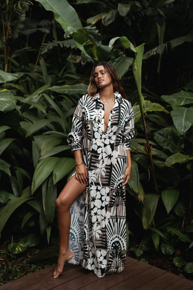 STILLWATER The Linen Voile Kaftan Dress-The Shop Laguna Beach
