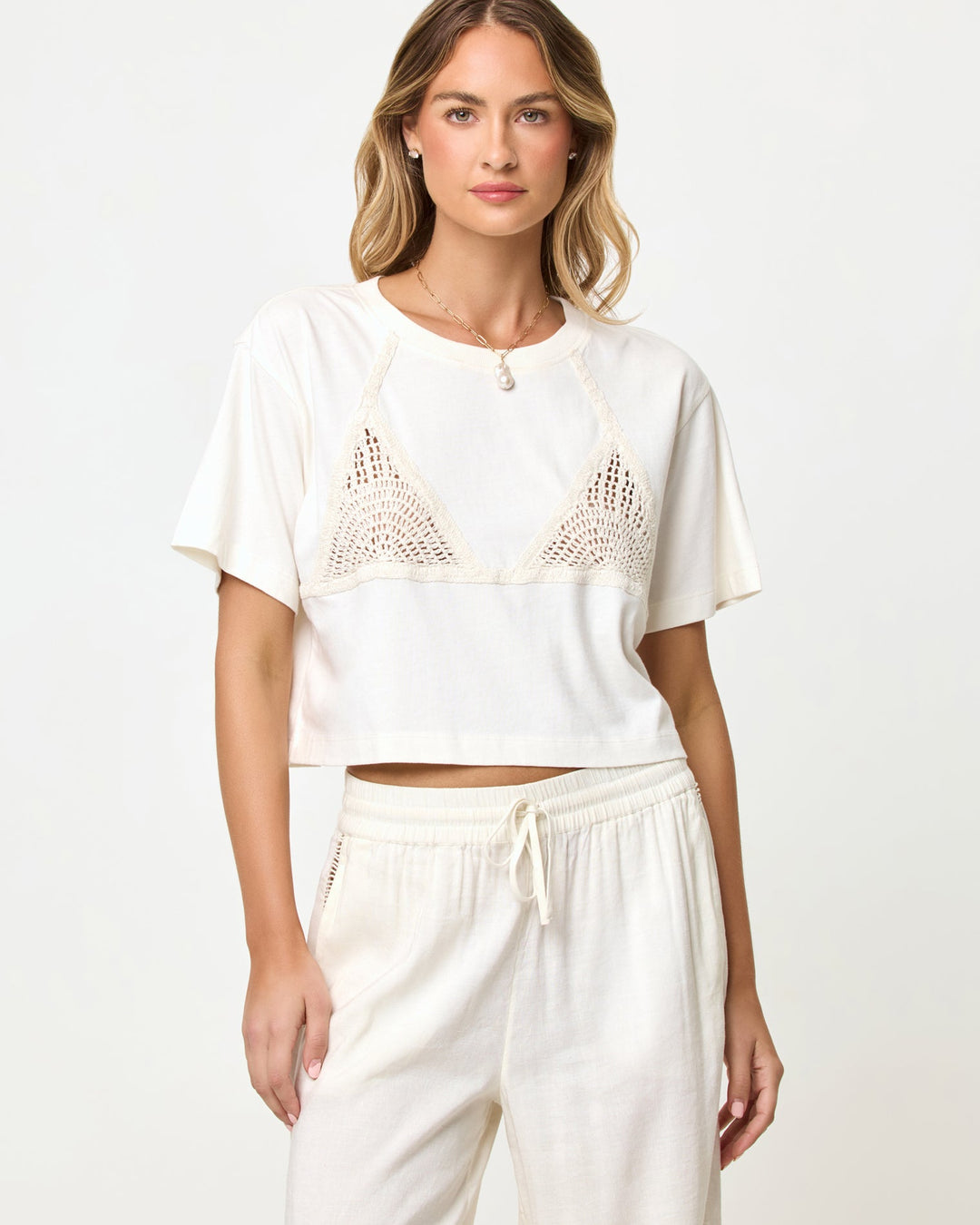 LSPACE Core Crochet Bikini Tee