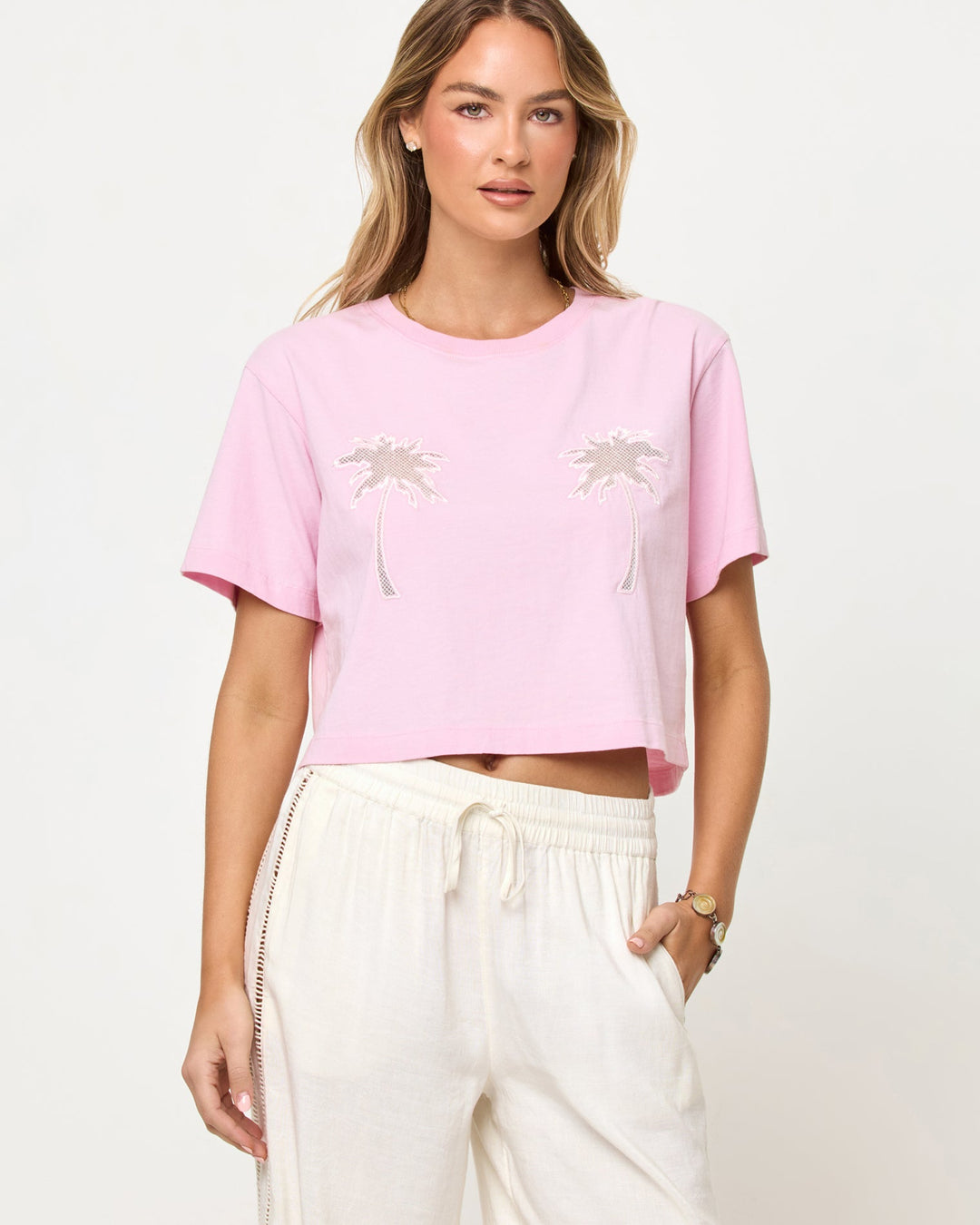 LSPACE Core Crochet Graphic Tee - More Colors Available-The Shop Laguna Beach