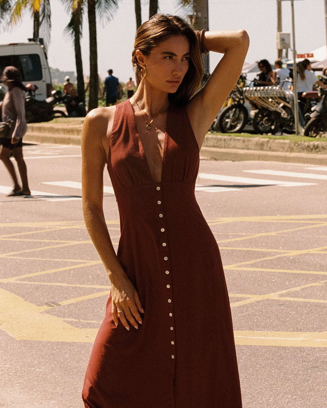 LSPACE Arlo Buttoned Maxi Dress - More Colors Available-The Shop Laguna Beach
