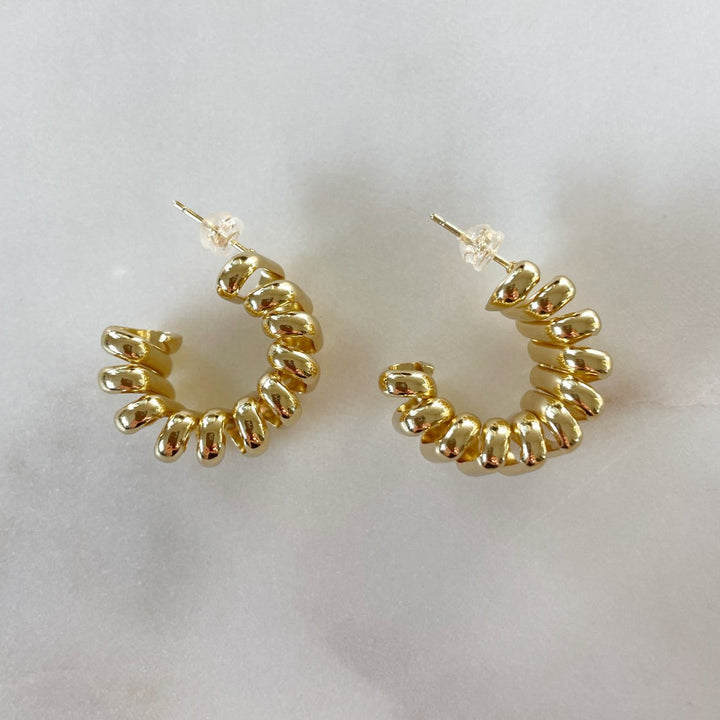 HOUSE OF AU.+ORA <br> Made You Look Chunky Spiral Hoops-The Shop Laguna Beach