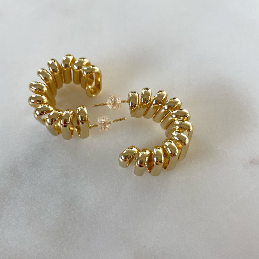 HOUSE OF AU.+ORA <br> Made You Look Chunky Spiral Hoops-The Shop Laguna Beach