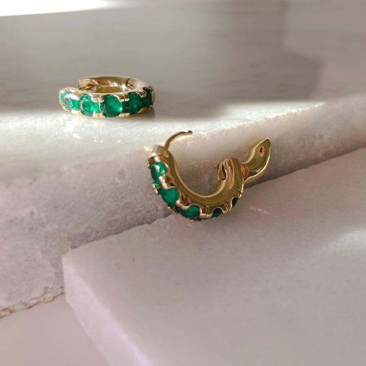 HOUSE OF AU.+ORA Obsessed Gemstone Huggies-The Shop Laguna Beach