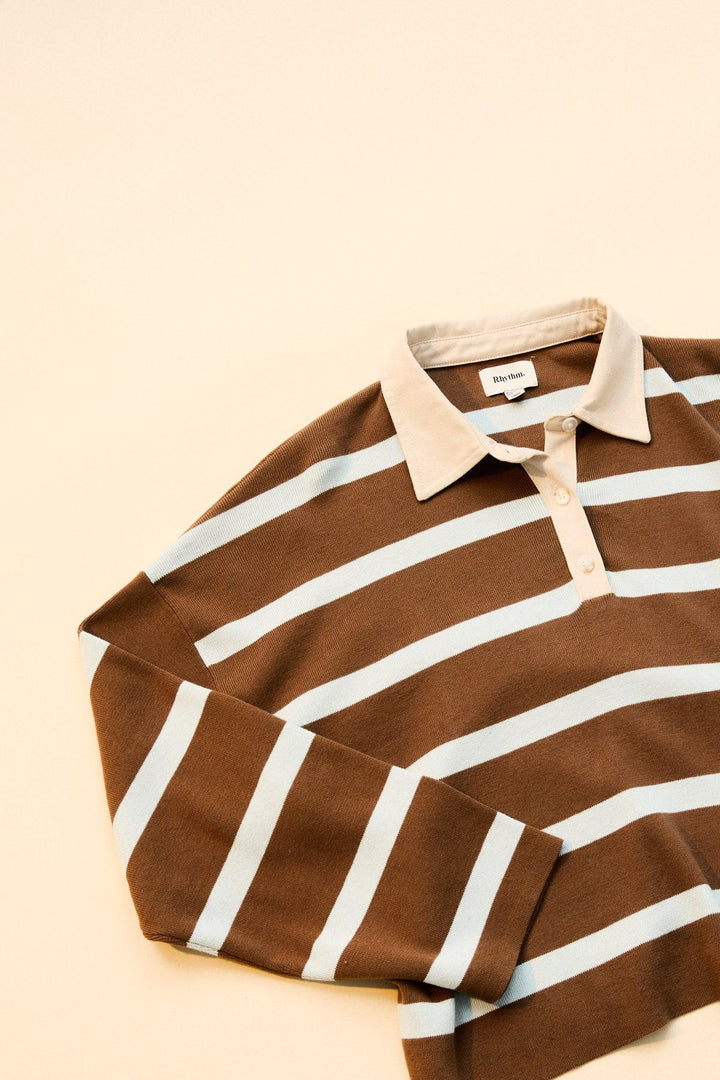 RHYTHM Rugby Polo Stripe Sweater-The Shop Laguna Beach