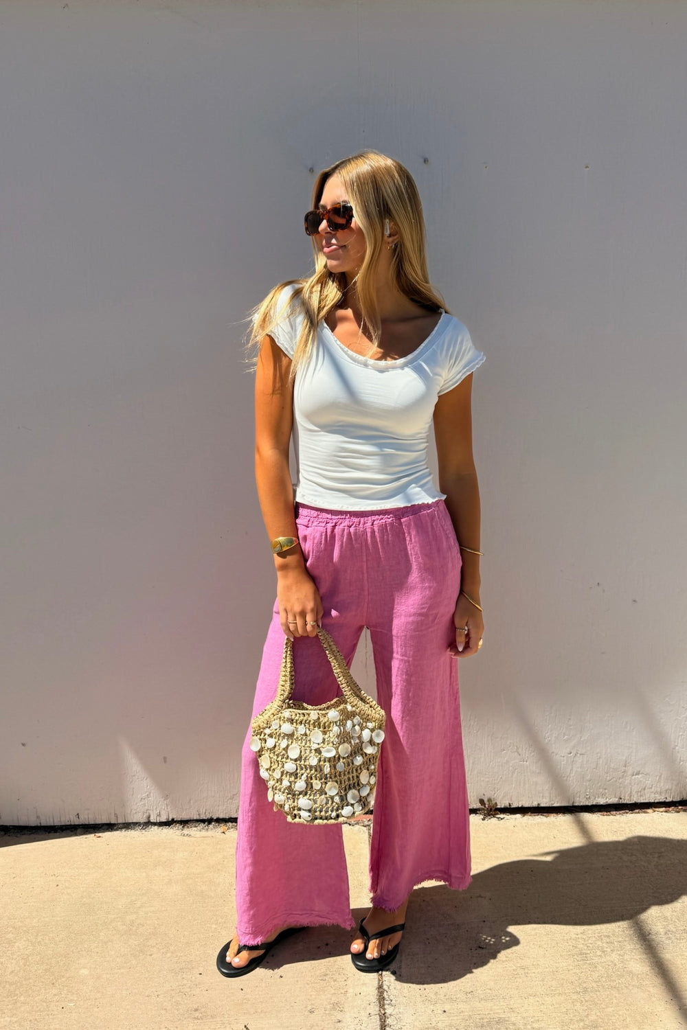 KEEN THE LABEL Elisa Lettuce-Trim Baby Tee-The Shop Laguna Beach