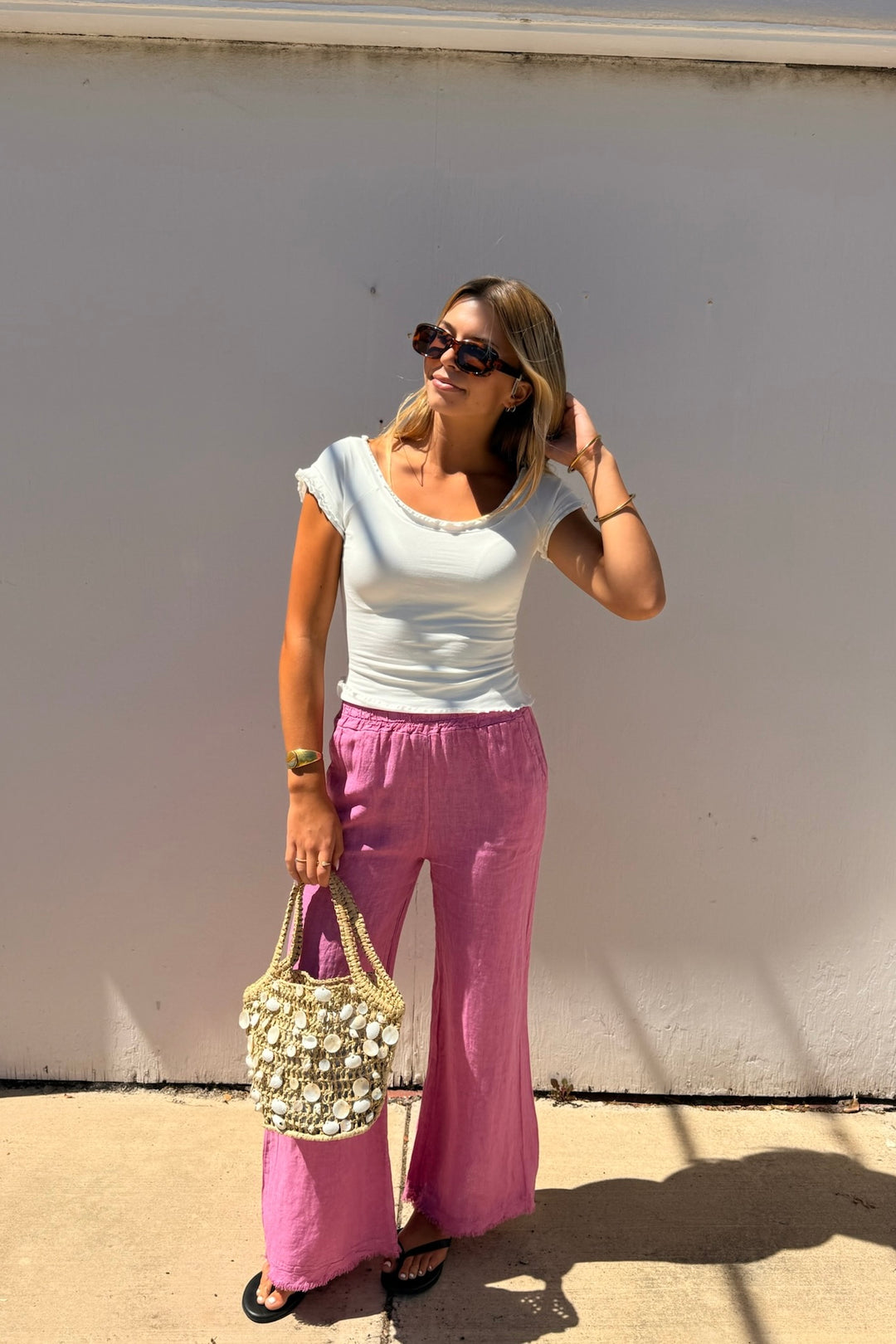 KEEN THE LABEL Elisa Lettuce-Trim Baby Tee-The Shop Laguna Beach