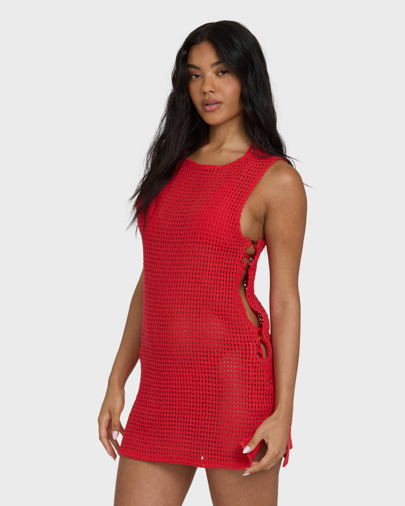 BILLABONG Rising Tides Open-Knit Coverup Dress-The Shop Laguna Beach