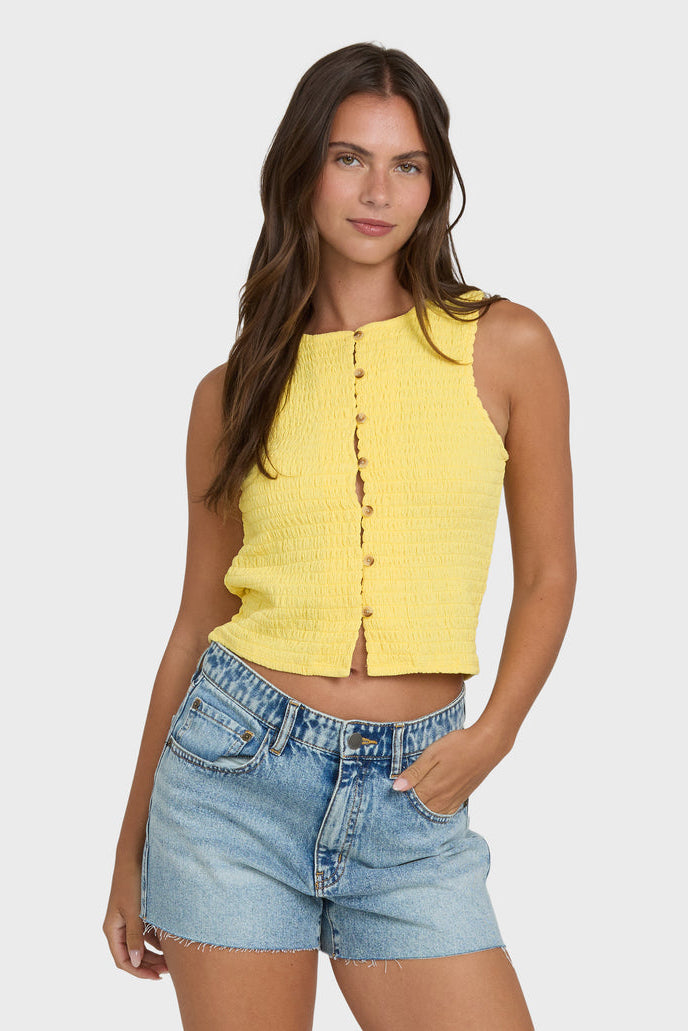 BILLABONG Kelsey Smocked Tank-The Shop Laguna Beach
