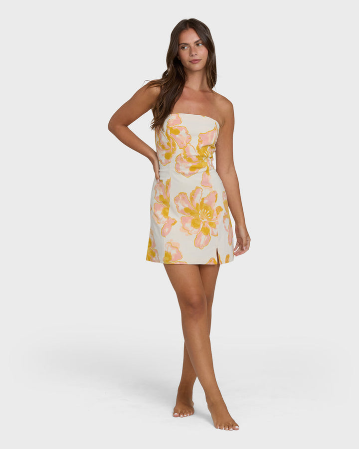 BILLABONG Floral Trippin Strapless Mini Dress-The Shop Laguna Beach