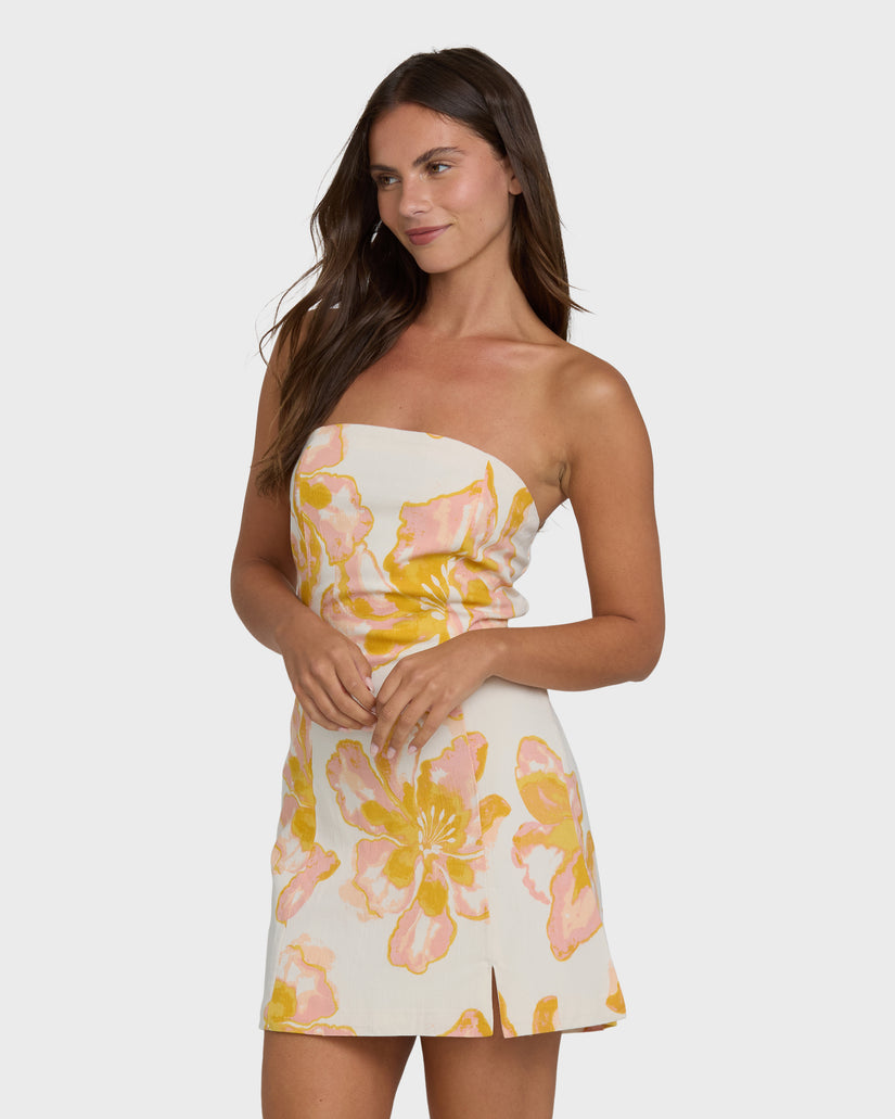 BILLABONG Floral Trippin Strapless Mini Dress-The Shop Laguna Beach