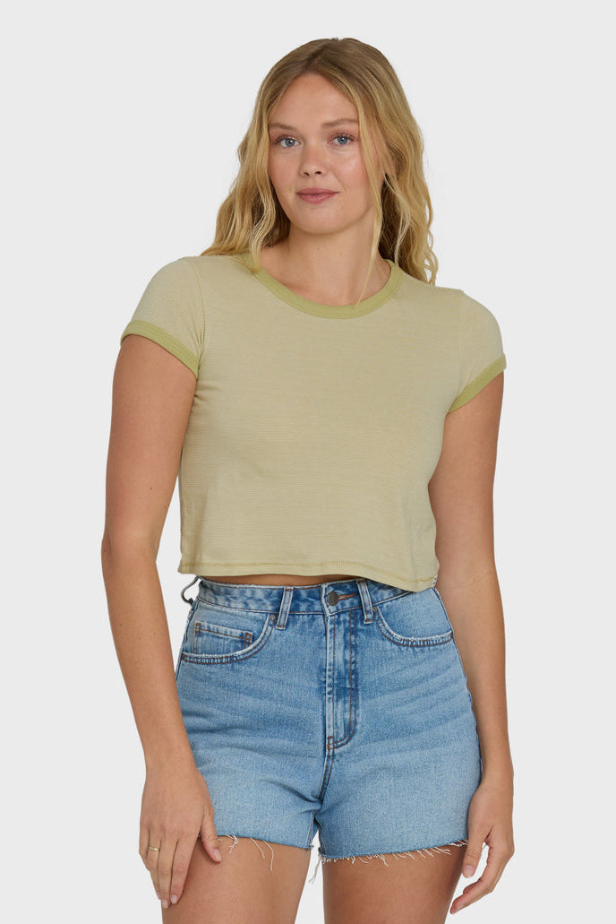 BILLABONG Daily Striped Crop Tee-The Shop Laguna Beach