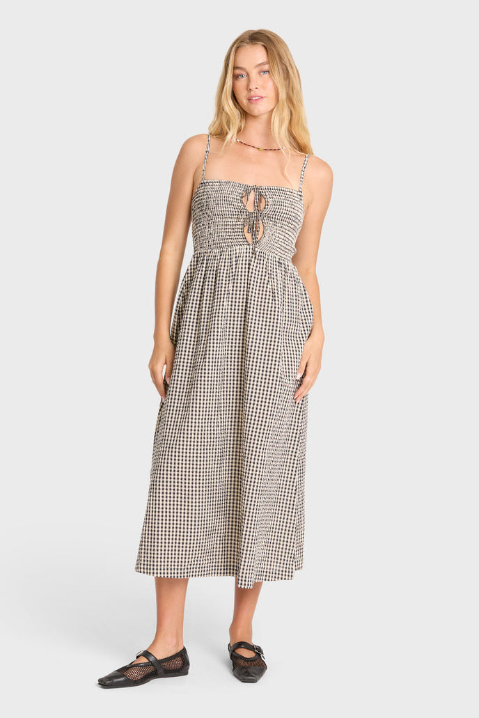 BILLABONG Beach Check Midi Dress-The Shop Laguna Beach