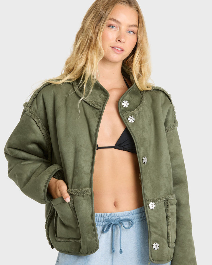 BILLABONG Camper Reversible Sherpa Fleece Jacket-The Shop Laguna Beach