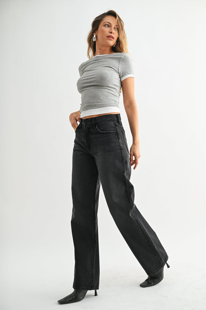 JUST BLACK The Relaxed Waist Straight-Leg Jean-The Shop Laguna Beach
