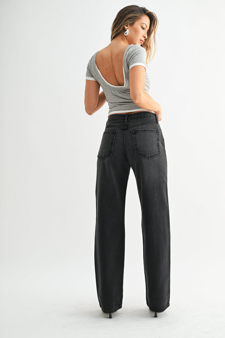 JUST BLACK The Relaxed Waist Straight-Leg Jean-The Shop Laguna Beach