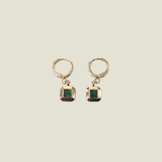 MAY MARTIN Bardot Emerald Earrings-The Shop Laguna Beach