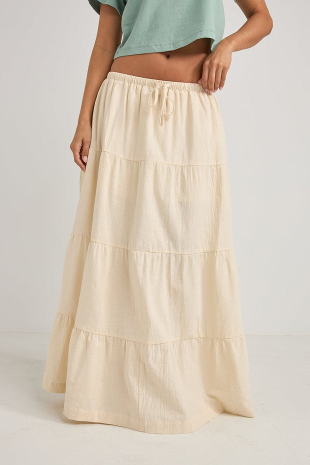 RHYTHM Textured Tiered Maxi Skirt-The Shop Laguna Beach