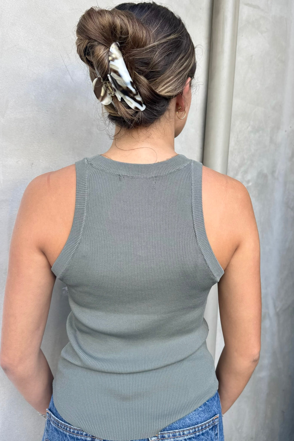 KEEN THE LABEL Chelsey Rib High-Neck Tank-The Shop Laguna Beach