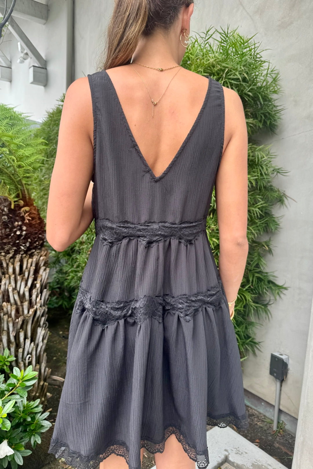 KEEN THE LABEL Mariana Lace-Trim Mini Dress-The Shop Laguna Beach