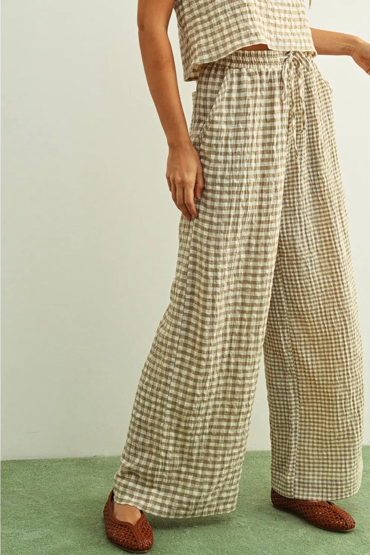 KEEN THE LABEL Carolina Mixed Gingham Pant-The Shop Laguna Beach