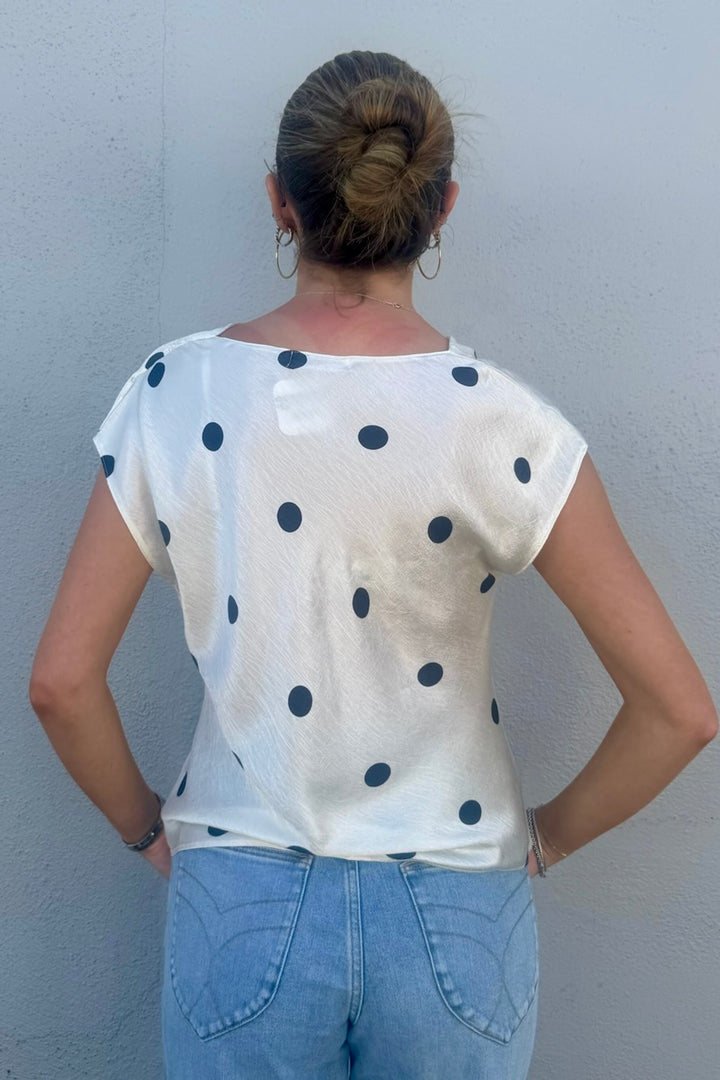KEEN THE LABEL Meme Cowl Neck Polka Dot Top-The Shop Laguna Beach