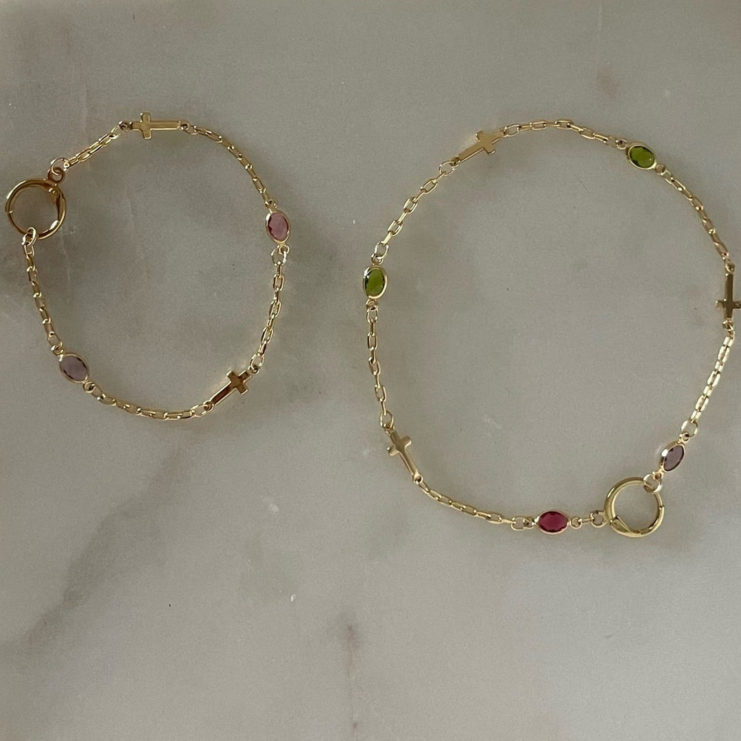 HOUSE OF AU.+ORA Beautiful Day Cross Bracelet - 8"-The Shop Laguna Beach