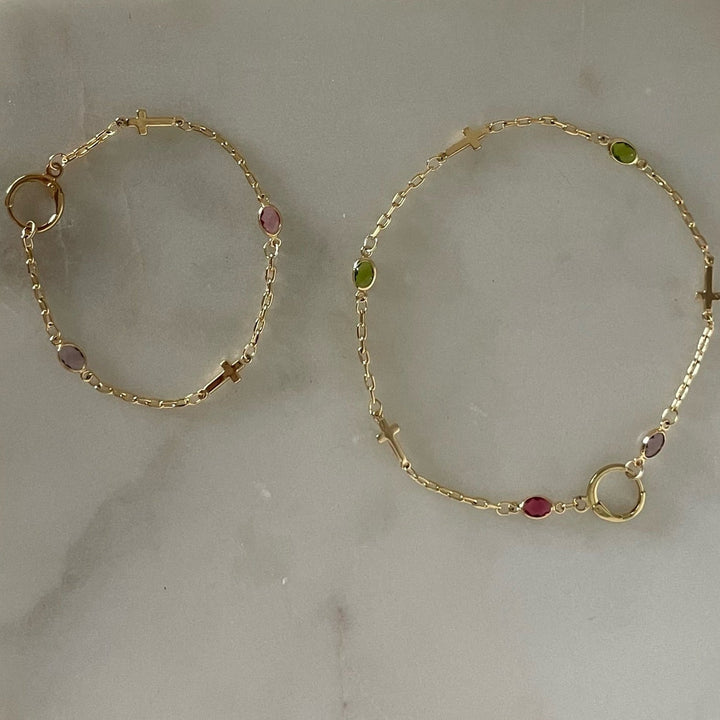 HOUSE OF AU.+ORA Beautiful Day Cross Bracelet - 8"-The Shop Laguna Beach