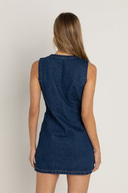 RHYTHM Gia Buttoned Denim Dress-The Shop Laguna Beach