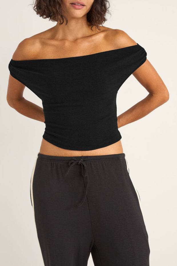 RHYTHM Juno Off-Shoulder Crop Top - More Colors Available-The Shop Laguna Beach