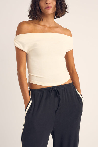 RHYTHM Juno Off-Shoulder Crop Top - More Colors Available-The Shop Laguna Beach