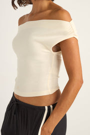 RHYTHM Juno Off-Shoulder Crop Top - More Colors Available-The Shop Laguna Beach