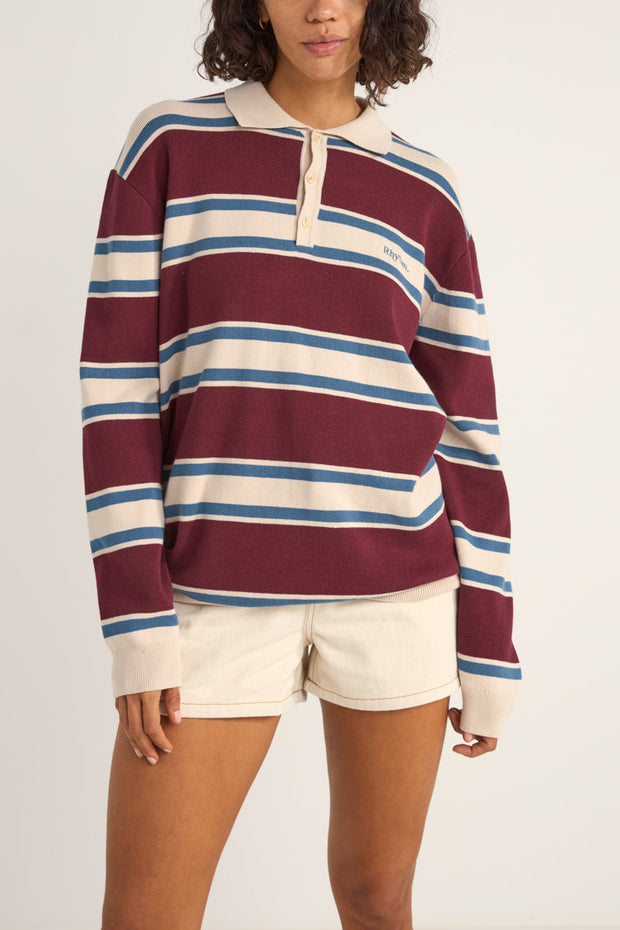 RHYTHM Siglo Long Sleeve Polo Tee-The Shop Laguna Beach