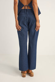 RHYTHM Pinstripe Mid-Rise Denim Pant-The Shop Laguna Beach