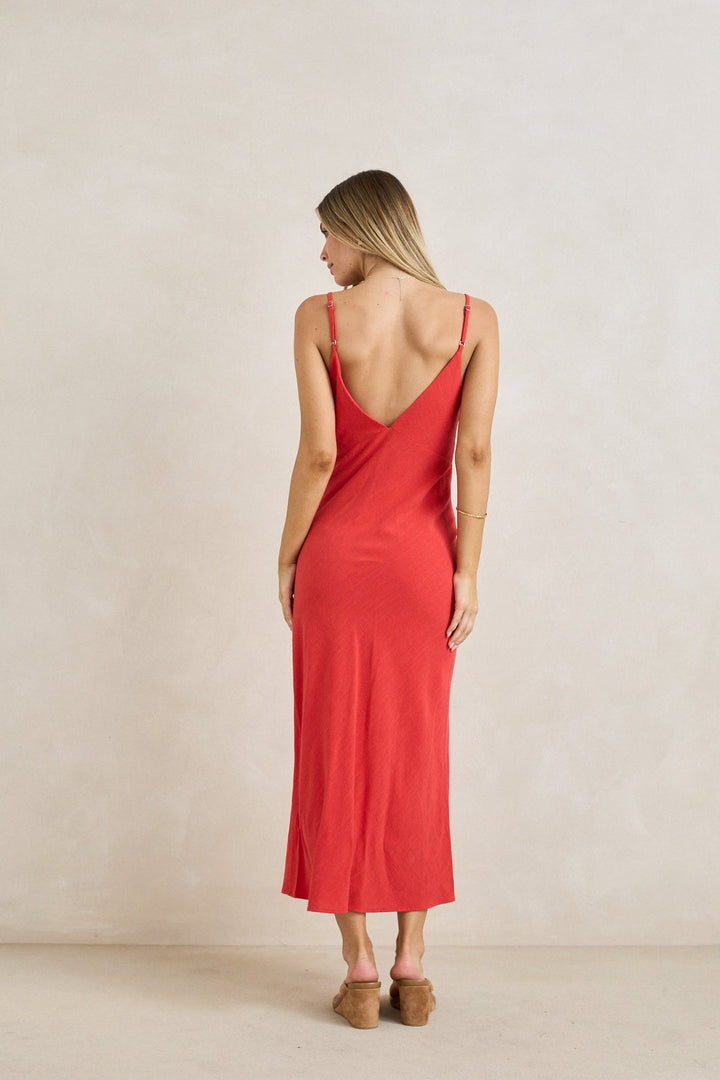 RHYTHM Sunny Days Linen Bias Midi Dress-The Shop Laguna Beach