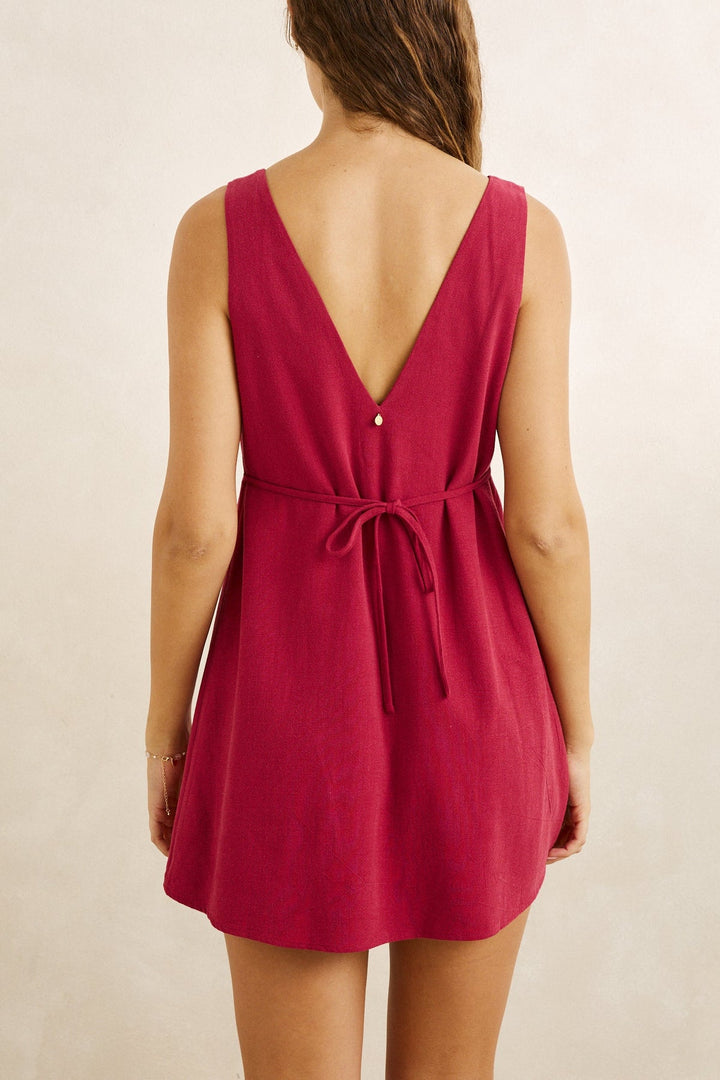 RHYTHM Sunny Days Linen Mini Dress-The Shop Laguna Beach