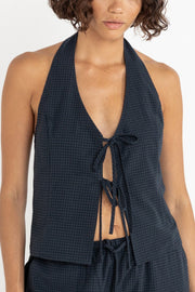 RHYTHM Louise Check Halter Top-The Shop Laguna Beach