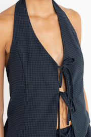 RHYTHM Louise Check Halter Top-The Shop Laguna Beach