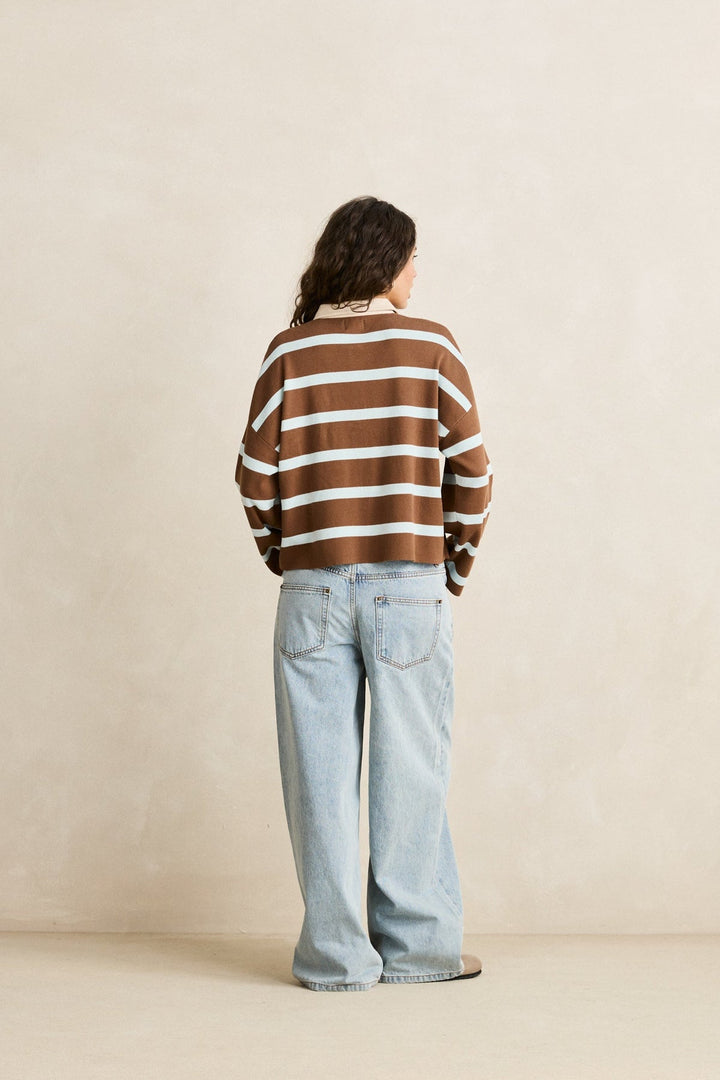RHYTHM Rugby Polo Stripe Sweater-The Shop Laguna Beach